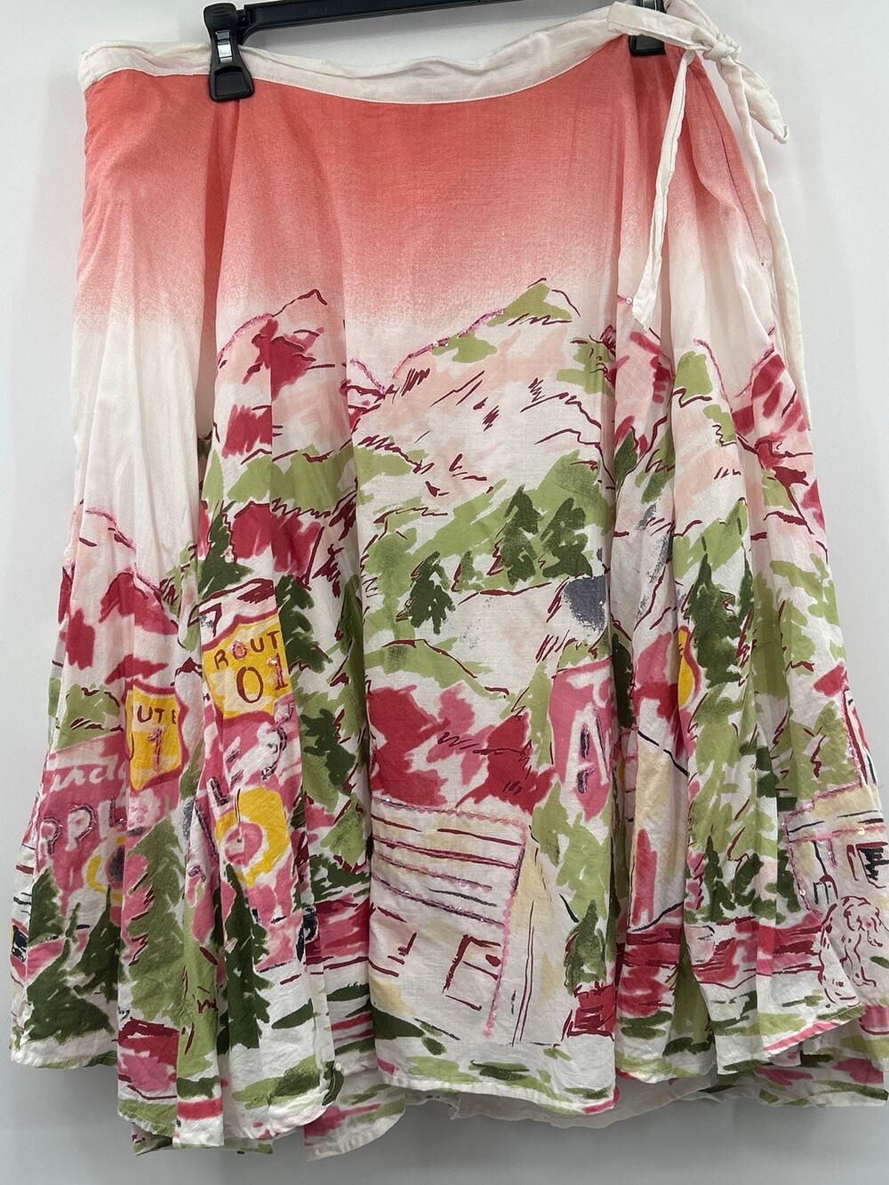 Uniform John Paul Richard Route 01 Scenic Diner Skirt Size 14 100% Cotton Tie